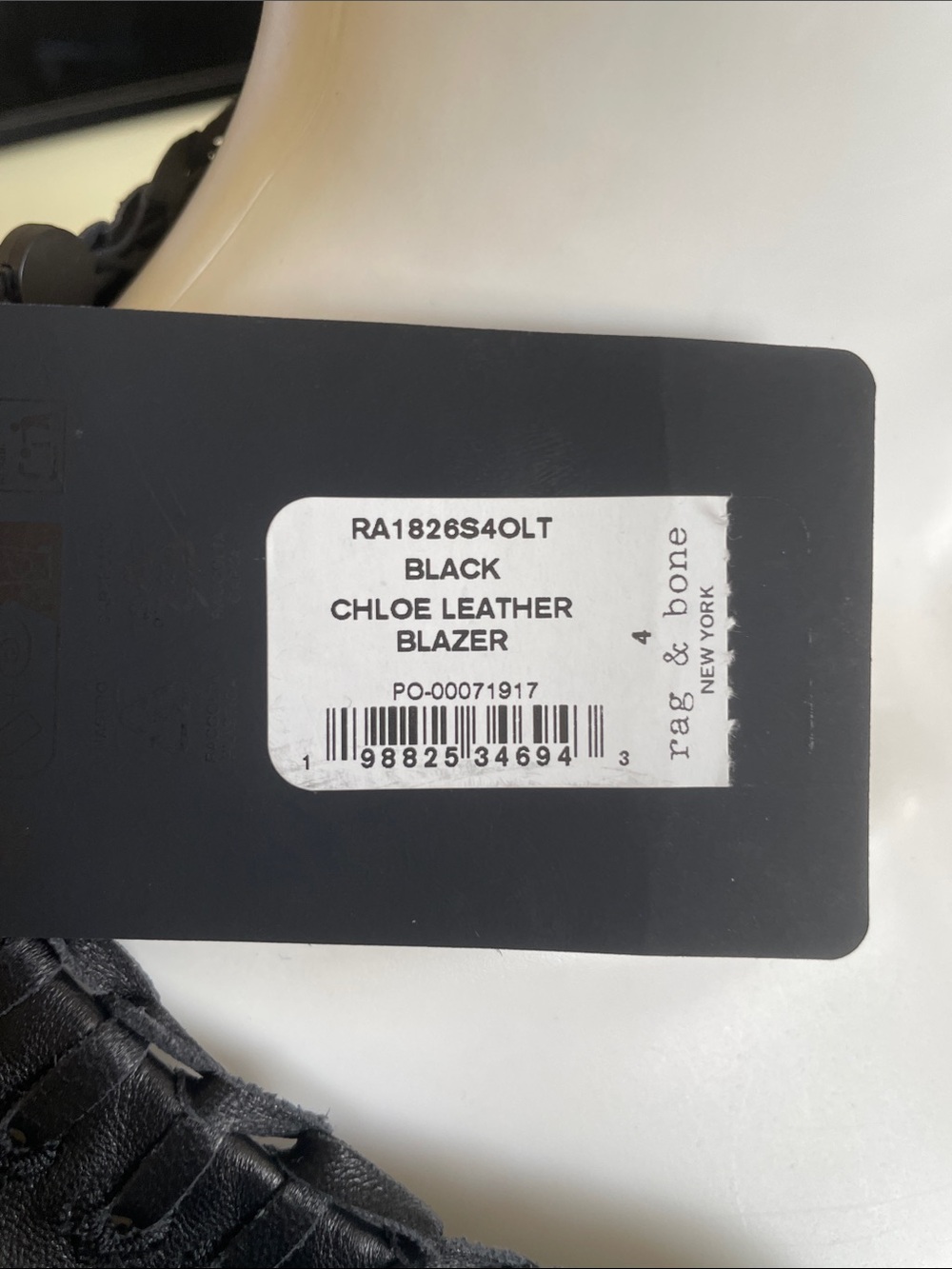 Rag & Bone Black Leather Jacket Size 4 - Picture 9 of 11